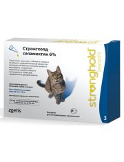 Капли для кошек Zoetis Стронгхолд от 2,6 до 7,5 кг комплексный противопаразитарный препарат широкого спектра действия