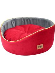 Лежанка для животных Zooexpress Ампир круглая, серая/бордовая