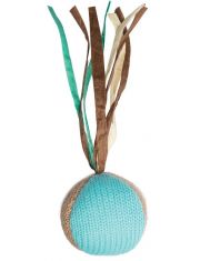 Игрушка для кошек Triol Natural Шарик Кантри с хвостиком из джута с кошачьей мятой