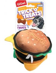 Игрушка для собак GiGwi Trick'O'Treats! Гамбургер с пищалкой и нишей под лакомство