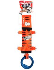 Игрушка для собак GiGwi Bite Me Hard Тигр на веревке с ручкой