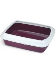 Туалет для кошек Triol прямоугольный с бортом, бургунди