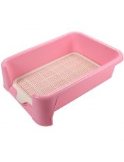 Туалет для собак Triol с сеткой, прямоугольный, розовый