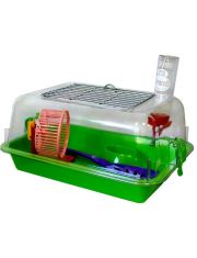 Террариум для грызунов Zooexpress металлическая дверка с комплектацией, прозрачный