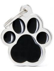 Адресник Classic "Лапка", цвет черный 