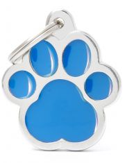 Адресник Classic "Лапка", цвет голубой