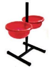 Стойка для животных Данко разборная с двумя пластиковыми мисками и фиксатором