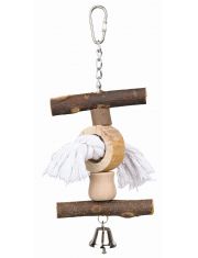 Игрушка для птиц Trixie с колокольчиком и веревочкой