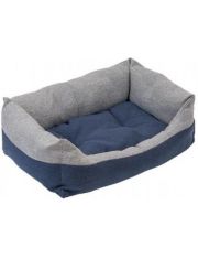 Лежак для животных Дарэлл Navy прямоугольный, пухлый с подушкой, серый