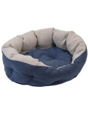 Лежак для животных Дарэлл Navy овальный, пухлый с подушкой, бежевый