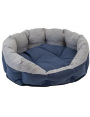 Лежак для животных Дарэлл Navy овальный, пухлый с подушкой, серый