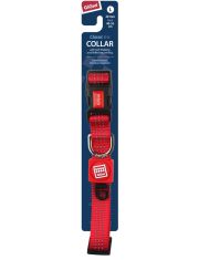 Ошейник для собак GiGwi Classic Line со светоотражающими полосами, красный