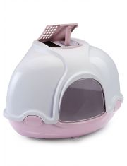 Туалет для кошек IMAC Ginger угловой, закрытый, пепельно-розовый