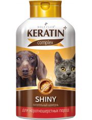 Шампунь для кошек и собак Rolf Club Keratin+Shiny с короткой шерстью, питательный