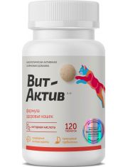 Витаминно-минеральный комплекс для кошек Вит-Актив Формула здоровья, способствует активному и здоровому образу жизни