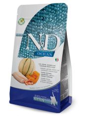 Сухой корм для котят Farmina N&D OCEAN Kitten Pumpkin, Codfish, Shrimp & Melon кормящих и беременных кошек с треской, креветками, тыквой и дыней, беззерновой