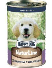 Консервы для щенков HAPPY DOG Natur Line Телятина с индейкой