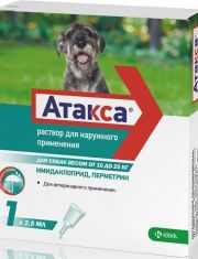 Капли для собак Атакса® от 10 до 25 кг, инсектоакарицидные с репеллентным эффектом