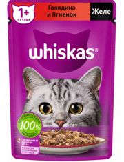 Влажный корм для кошек Whiskas Желе с говядиной и ягненком 