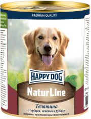 Консервы для собак HAPPY DOG Natur Line Телятина, сердце, печень и рубец