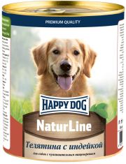 Консервы для собак HAPPY DOG Natur Line Телятина с индейкой
