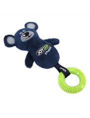 Игрушка для собак Joyser Puppy Bear with Ring Мишка с резиновым кольцом и пищалкой, синий