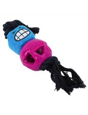 Игрушка для собак Joyser Cageball Funhead Jack с резиновым мячом и пищалкой, розовый