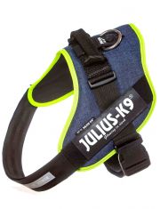 Шлейка для собак IDC-Powerharness джинса-зеленая неон