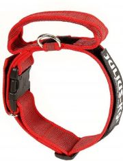 Ошейник для собак Color & Gray закрытая ручка + скрытый локер, красно-серый
