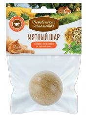 Игрушка для кошек Деревенские лакомства Мятный шар календула и корень солодки