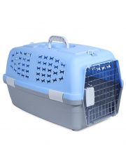 Переноска для животных Triol с металлической дверцей, голубая