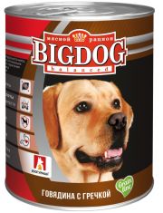 Консервы для собак BIGDOG Говядина с гречкой