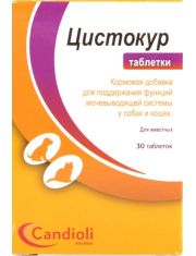 Кормовая добавка для кошек и собак Цистокур поддержание функций мочевыводящей системы