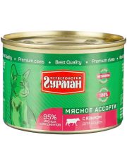 Консервы для кошек Четвероногий гурман Мясное ассорти с языком