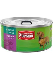 Консервы для собак Четвероногий гурман Готовый обед Говядина с рисом