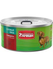 Консервы для собак Четвероногий гурман Готовый обед Говядина с гречкой