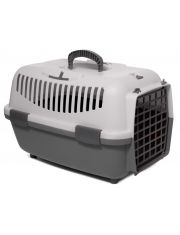 Переноска для животных Triol Travel  из прочного пластика, с пластиковой дверцей, серая