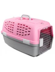 Переноска для животных Triol с металлической дверцей, розовая