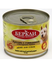 Консервы для собак Berkley #6 Кролик с говядиной и болгарским перцем