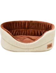 Лежанка для животных Zooexpress Classic №1 искусственная замша и плюш, кремовая