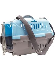 Переноска для животных Zooexpress Турне с авиа-замком, металлической дверцей, коврик и ремень в комлекте 54,5*36*34см