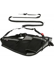 Поясная сумка для пробежек Trixie с поводком, серый