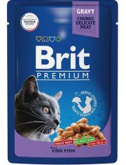 Влажный корм для кошек Brit Premium Цыпленок и треска в соусе