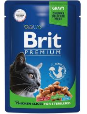 Влажный корм для кошек Brit Premium Цыпленок в соусе