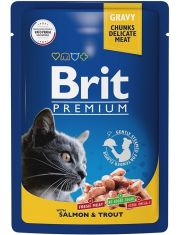 Влажный корм для кошек Brit Premium Лосось и форель в соусе