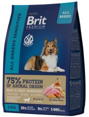 Сухой корм для собак всех пород Brit Premium Dog Sensitive Баранина с индейкой