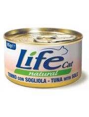 Консервы для кошек Lifecat Тунец с камбалой в бульоне