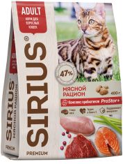 Сухой корм для кошек SIRIUS Мясной рацион 
