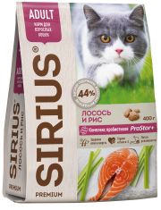 Сухой корм для кошек SIRIUS Лосось и рис