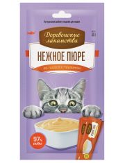 Нежное пюре для кошек Деревенские лакомства Лосось